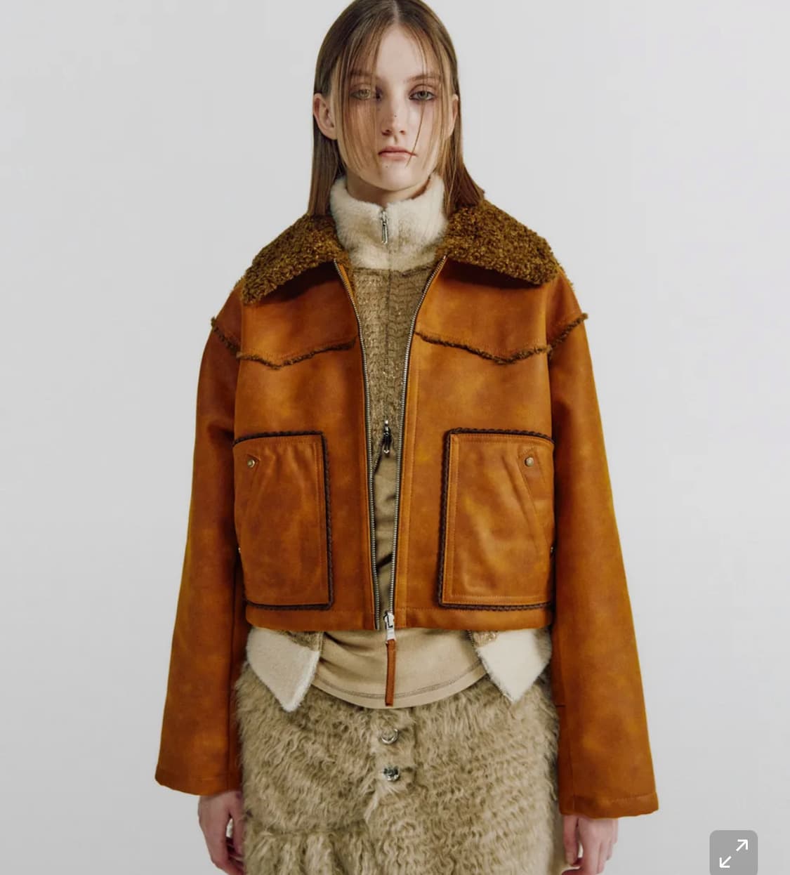 데비어퍼 웨스턴 자켓 무스탕 리버시블 free 상품이미지3