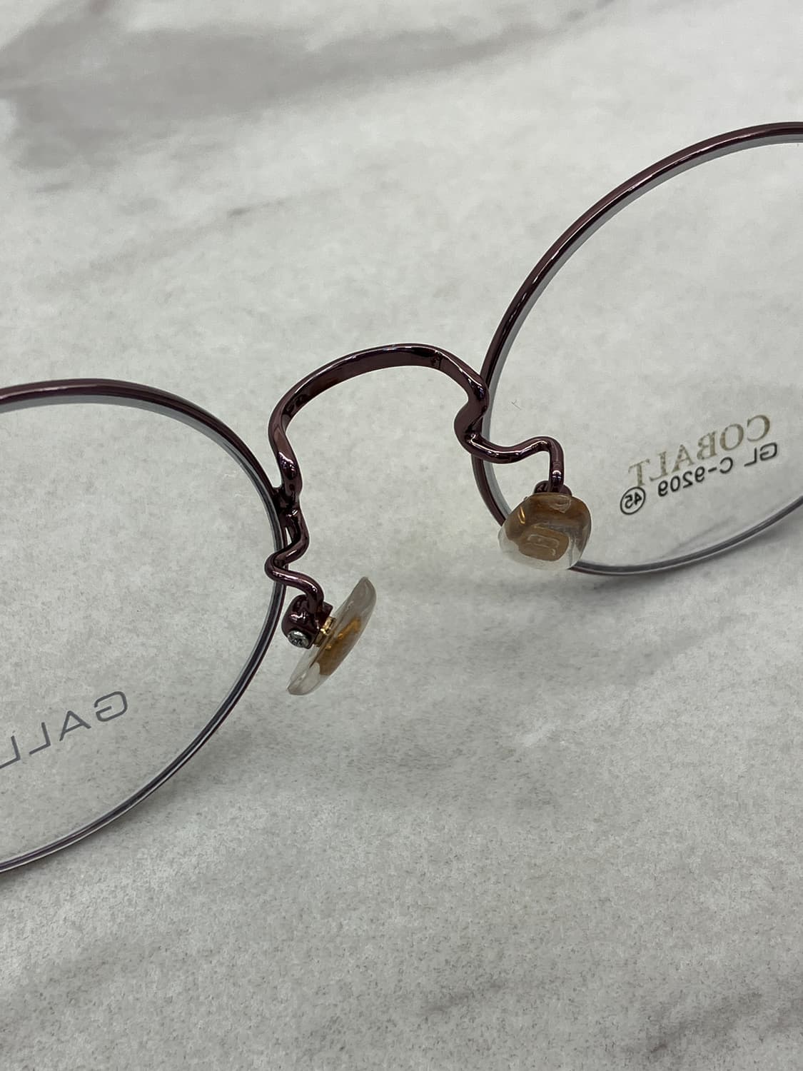 B38 갤랑 GALLAN 유광 퍼플 라운드 메탈테 안경 상품이미지4