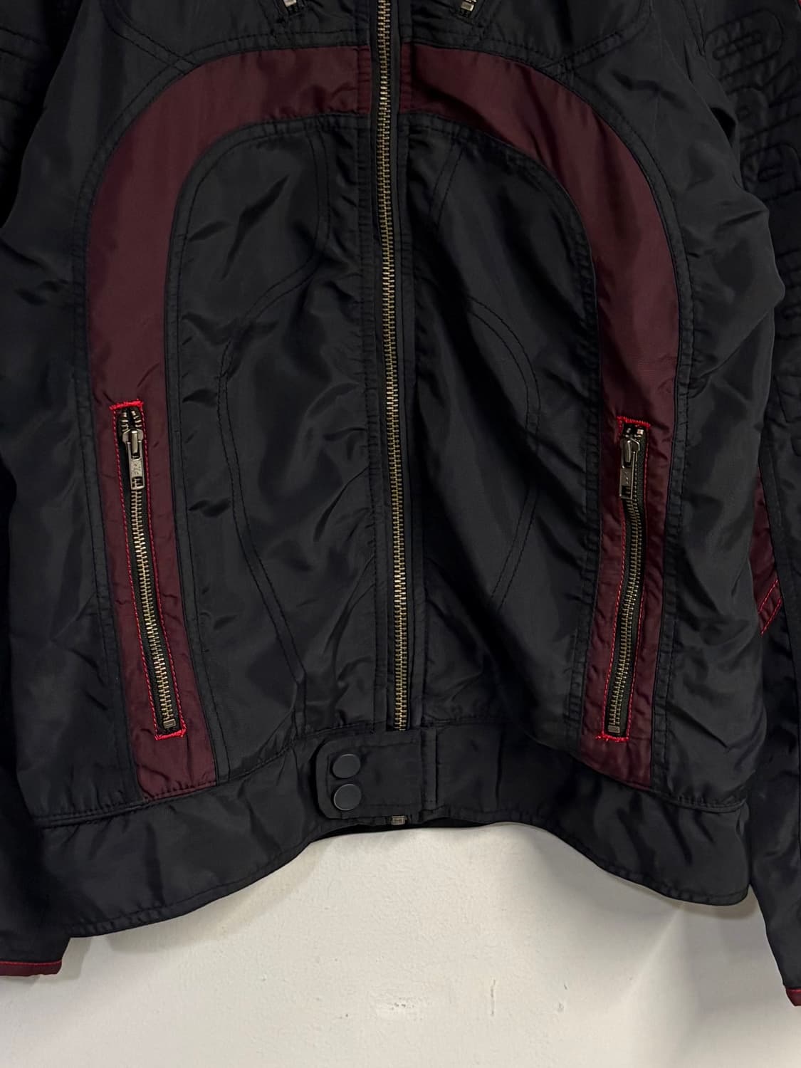 DIESEL biker jacket burgundy  상품이미지3