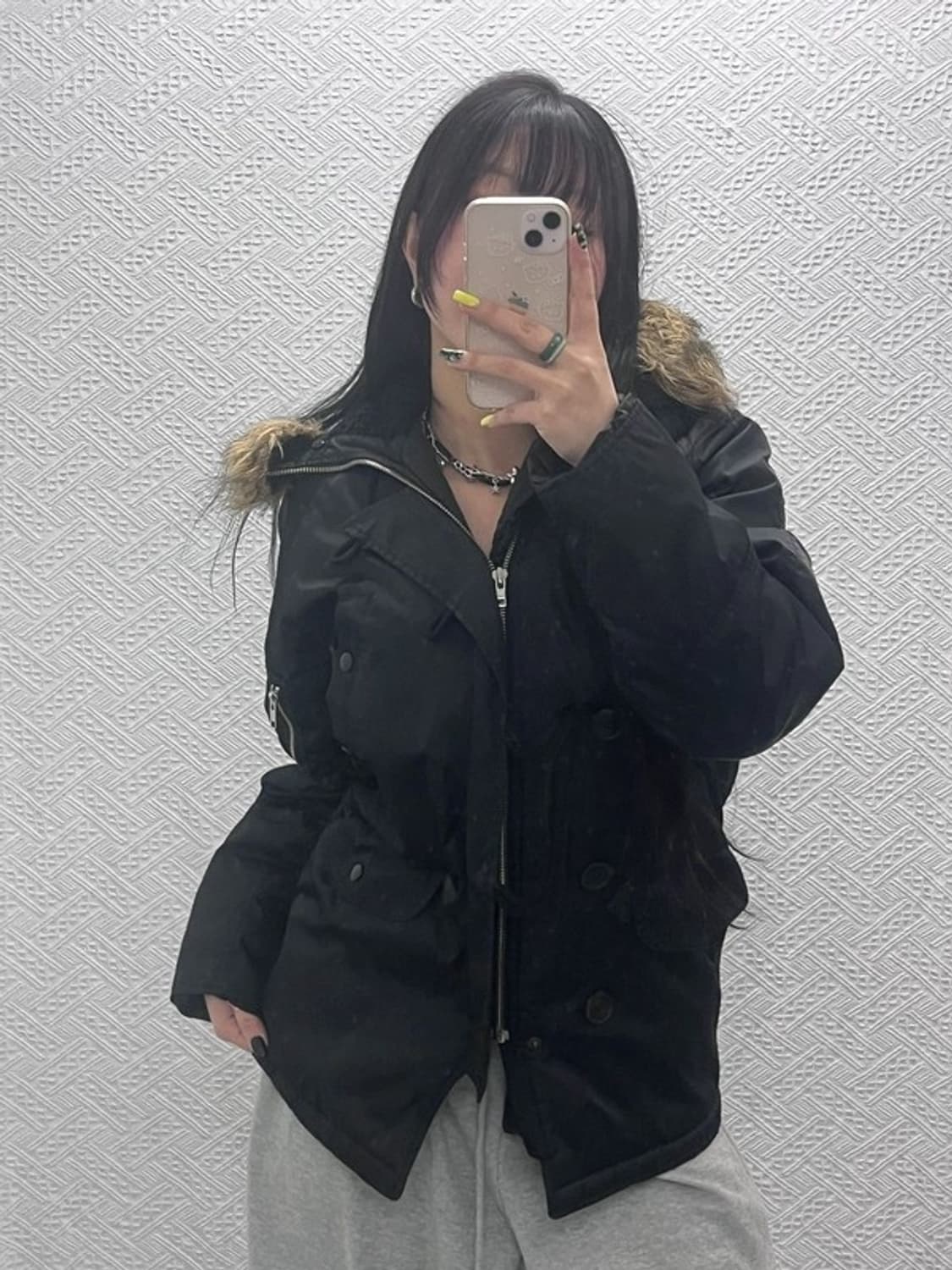 알파인더스트리 올드스쿨 빈티지 00's 퍼 패딩 S C07542 상품이미지1