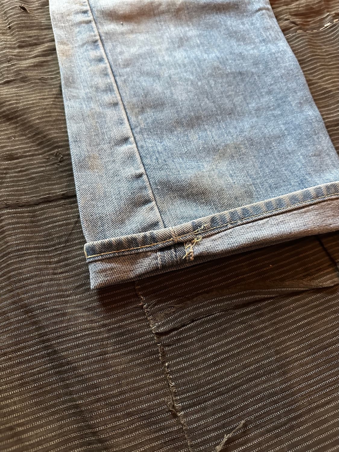 70s USA LEE 빈티지 리 하프 셀비지 데님 팬츠 상품이미지5