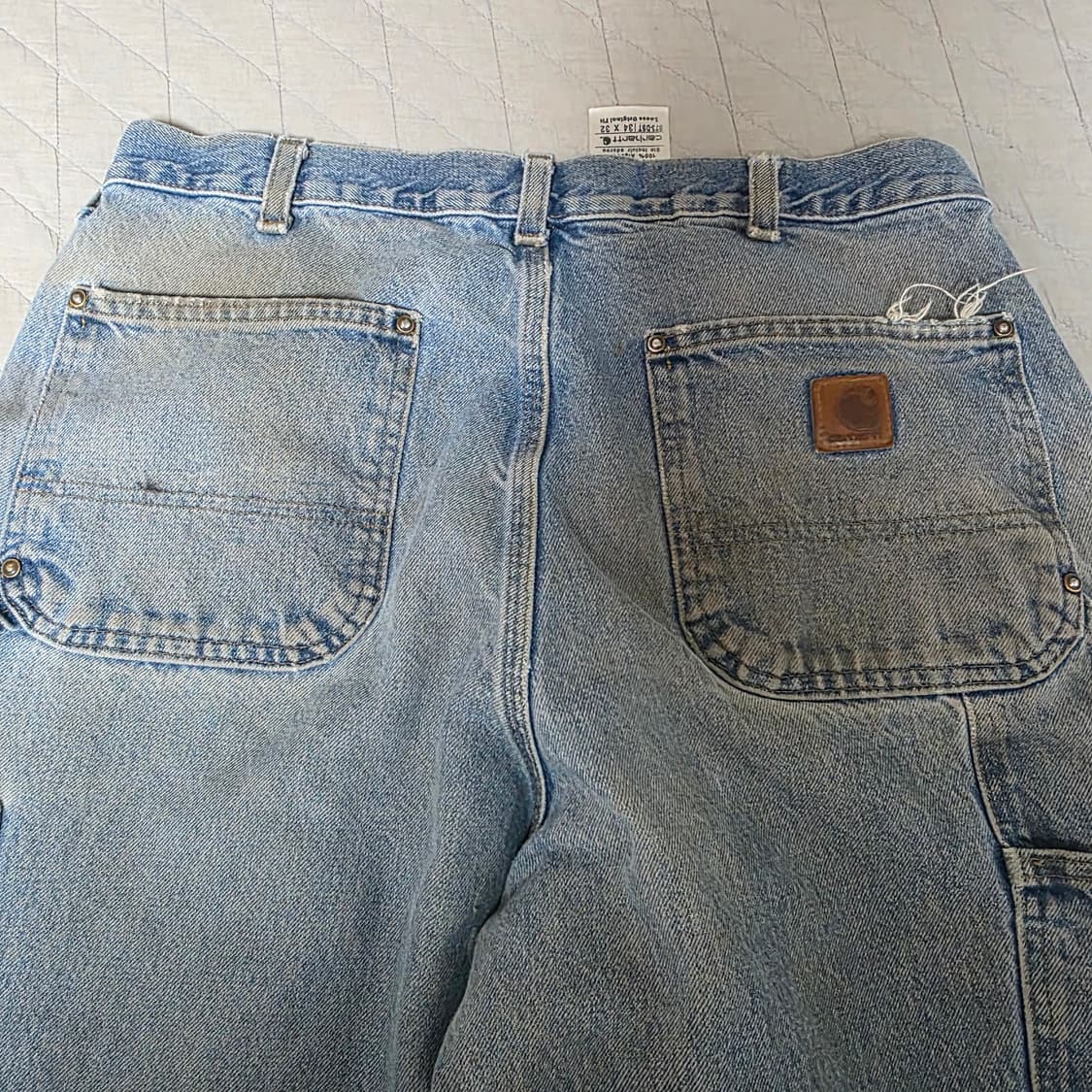 [34X32] 빈티지 칼하트 더블니 B73 DST 데님팬츠 트래쉬드 상품이미지7