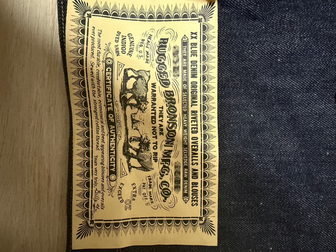 브론슨 37806xx 1세대 데님자켓 리지드 40사이즈 신품 상품이미지3