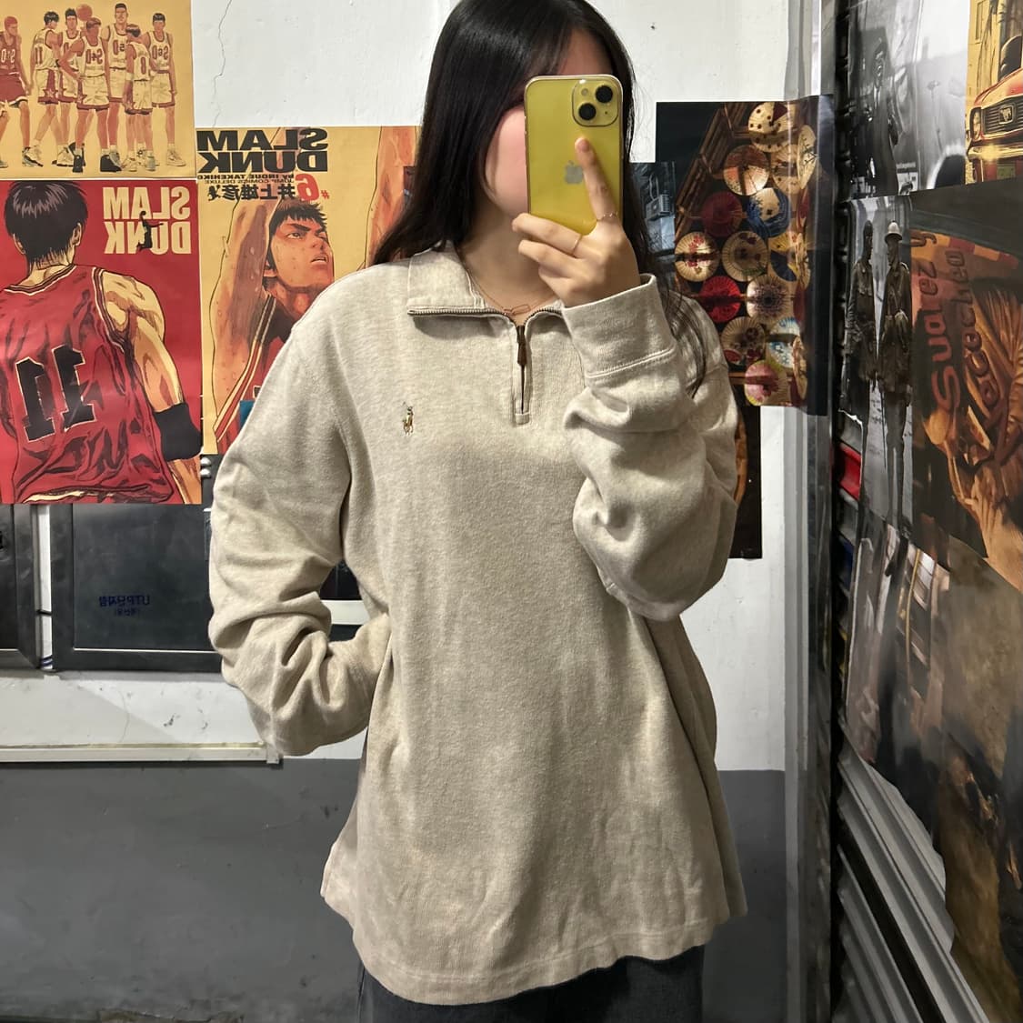 폴로 랄프로렌 아이보리 반집업 스위터 XL  상품이미지2