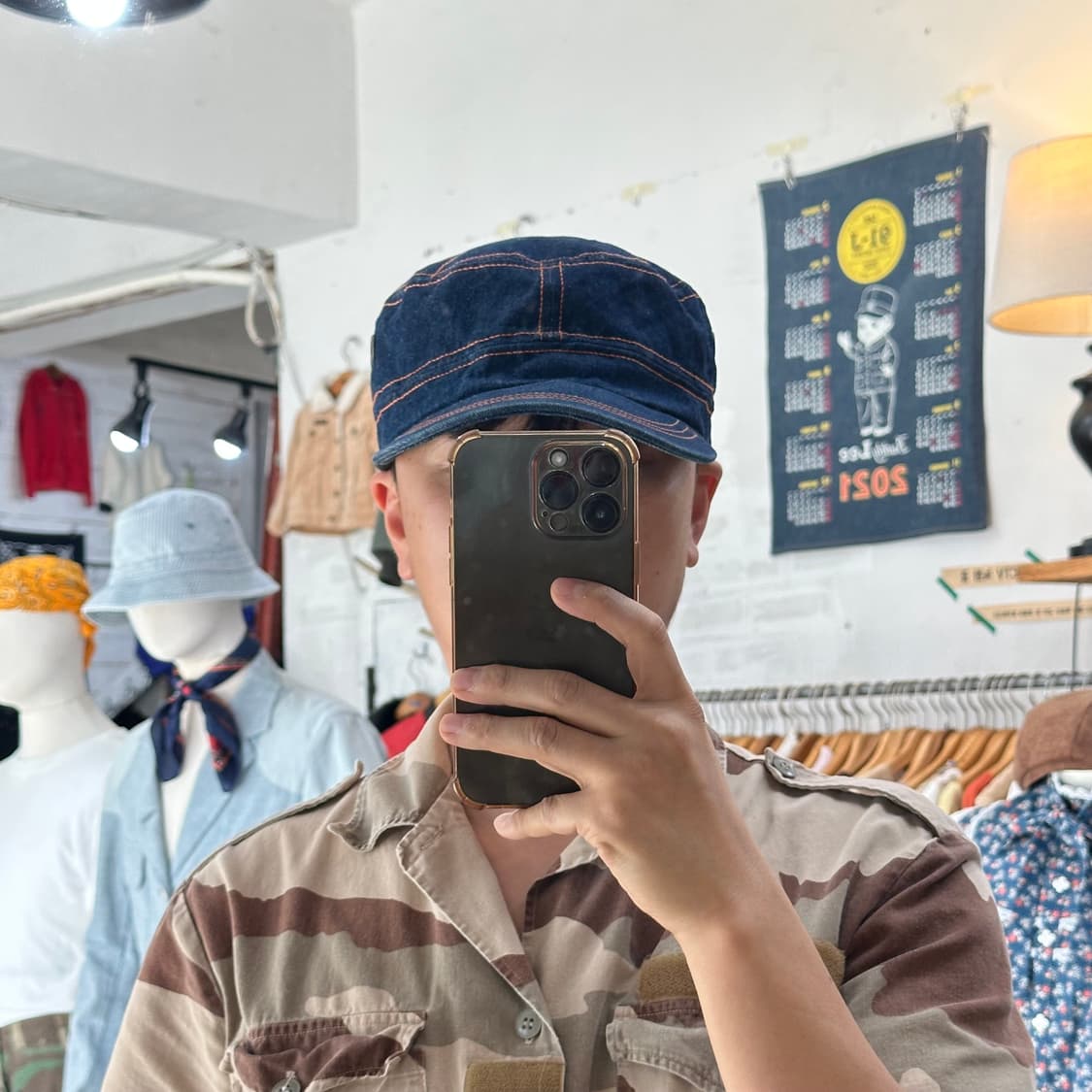 (착용컷) 데님 밀리터리 캡  상품이미지2