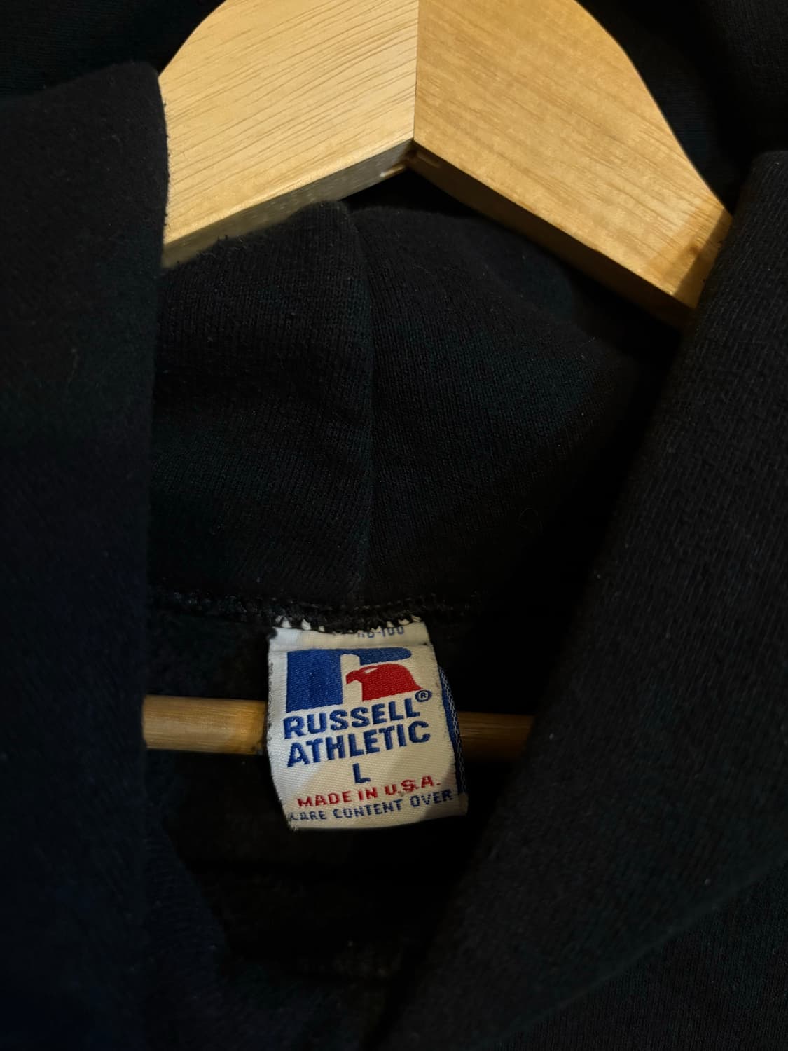 90s 빈티지 러셀 후드 블랙 L USA 상품이미지2