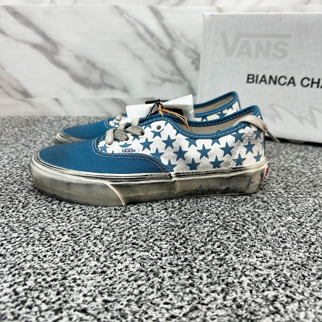 반스 볼트 X 비앙카 샹동 여성 블루 스타 디스트레스드 상품이미지2