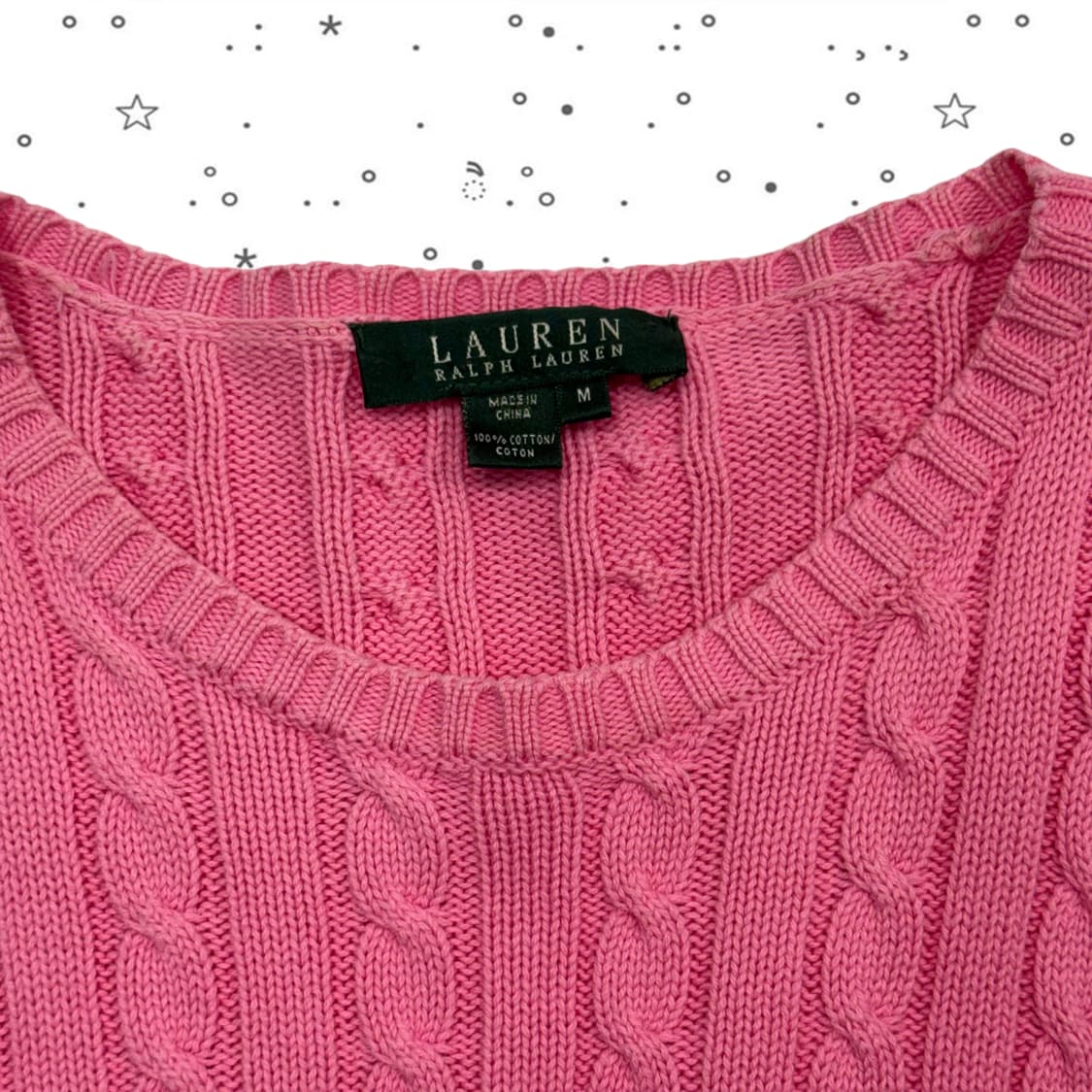 M POLO 폴로 로렌 핑크 케이블 니트 상품이미지2