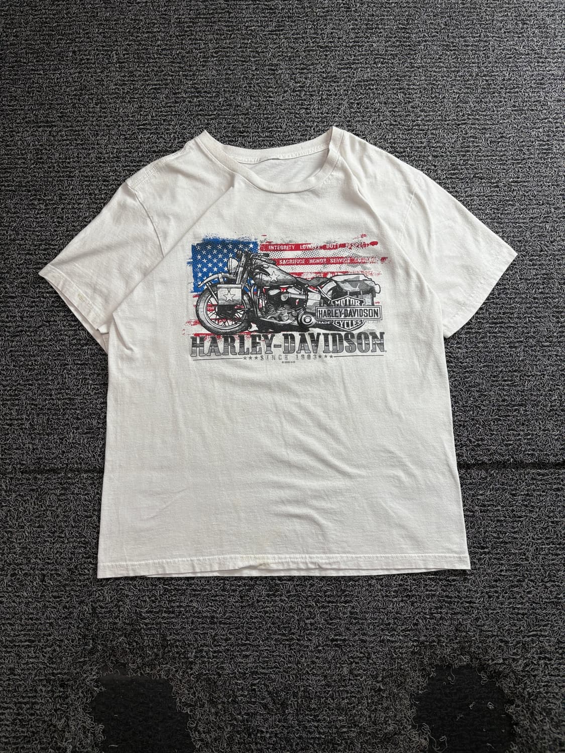 00s 할리데이비슨 USA 성조기 빅로고 바이크 티셔츠 4009 상품이미지2