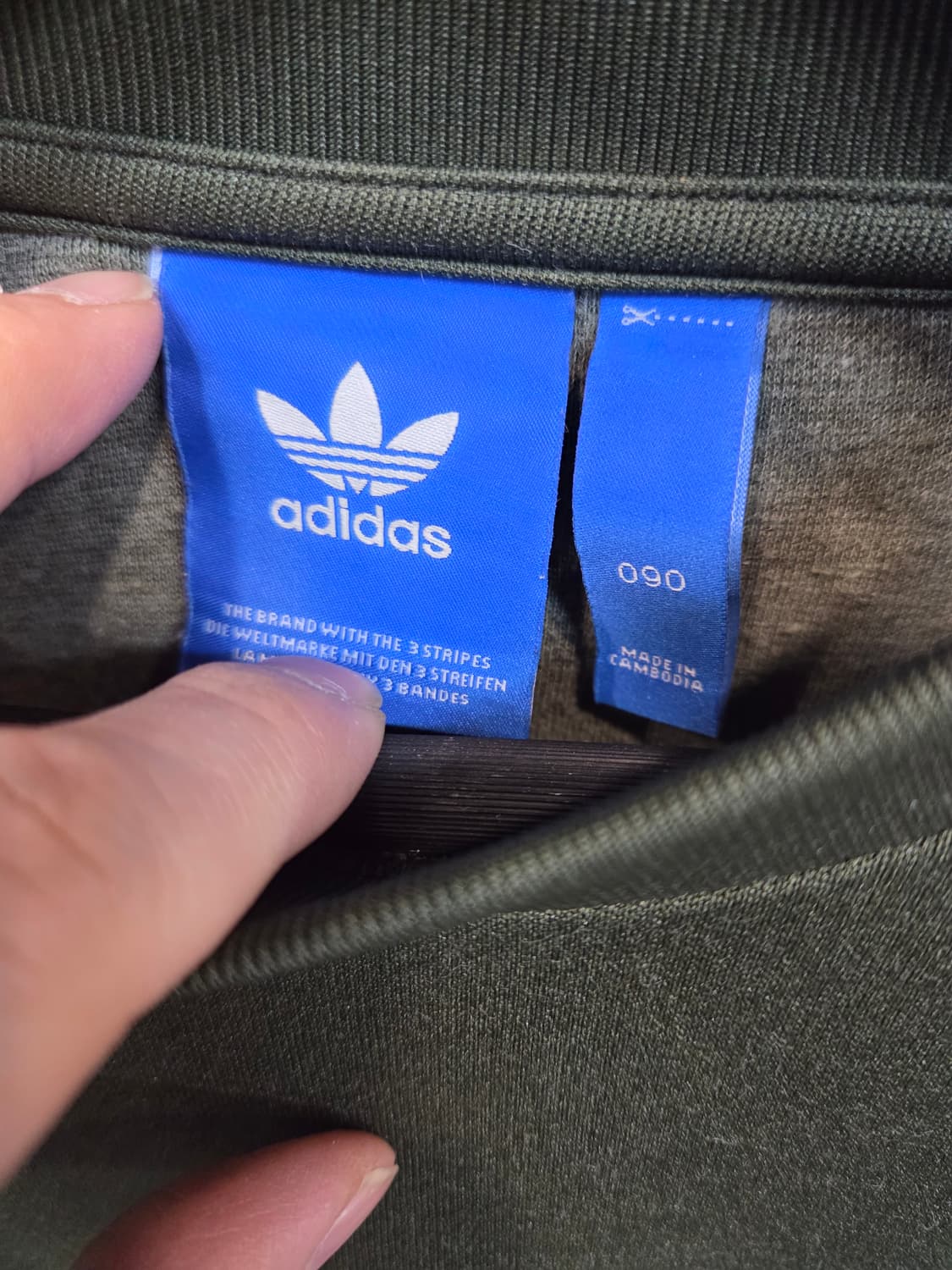 아디다스 삼선 크루 져지 긴팔 90 카키 상품이미지3