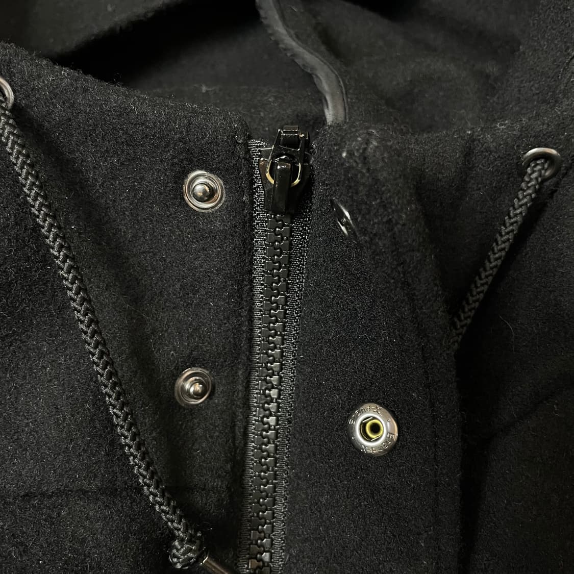 유니클로 울컬렉션 블랙 히든포켓 후드 코트 L 상품이미지5