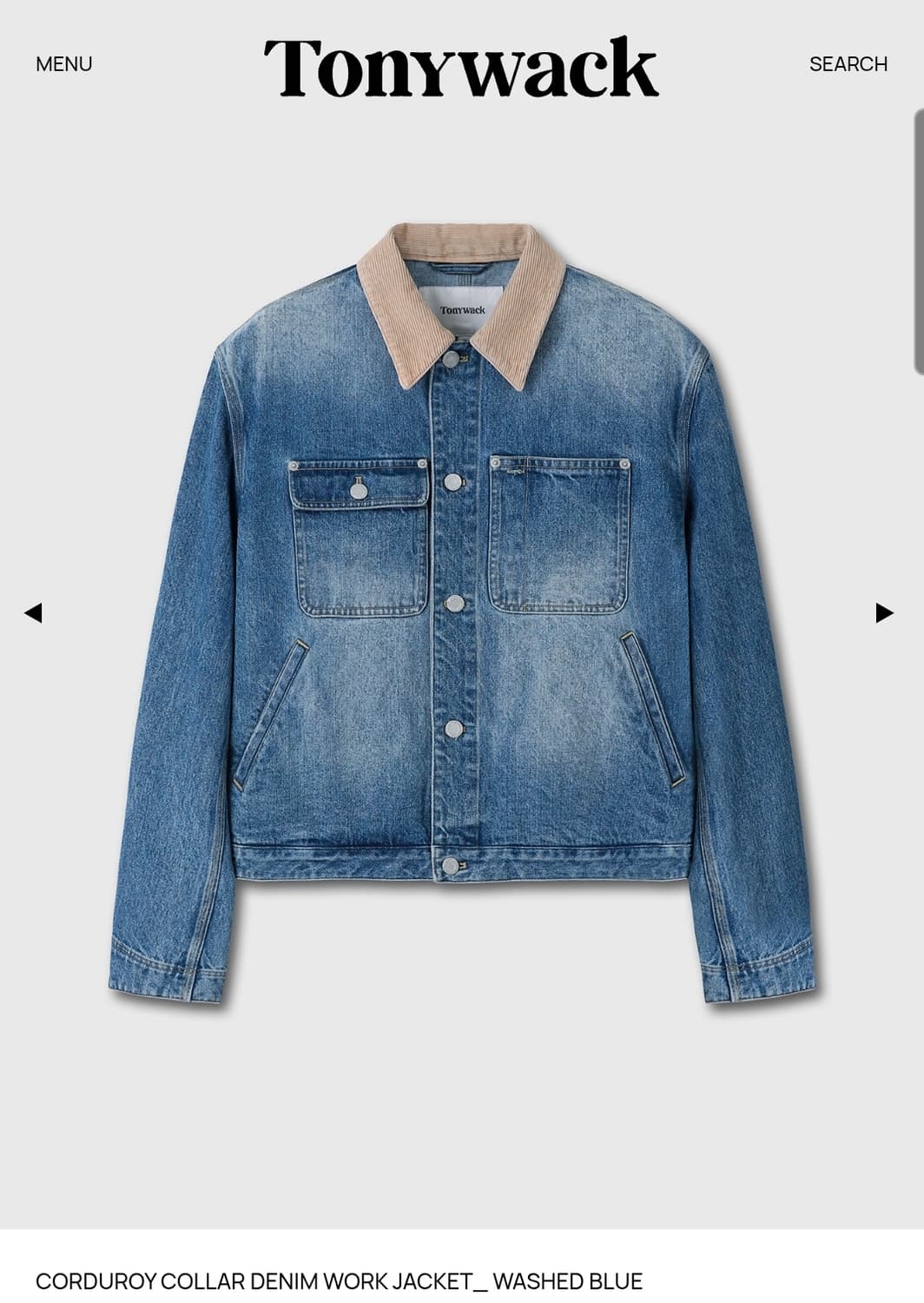 토니웩 덩가리 코듀로이 데님자켓 상품이미지1