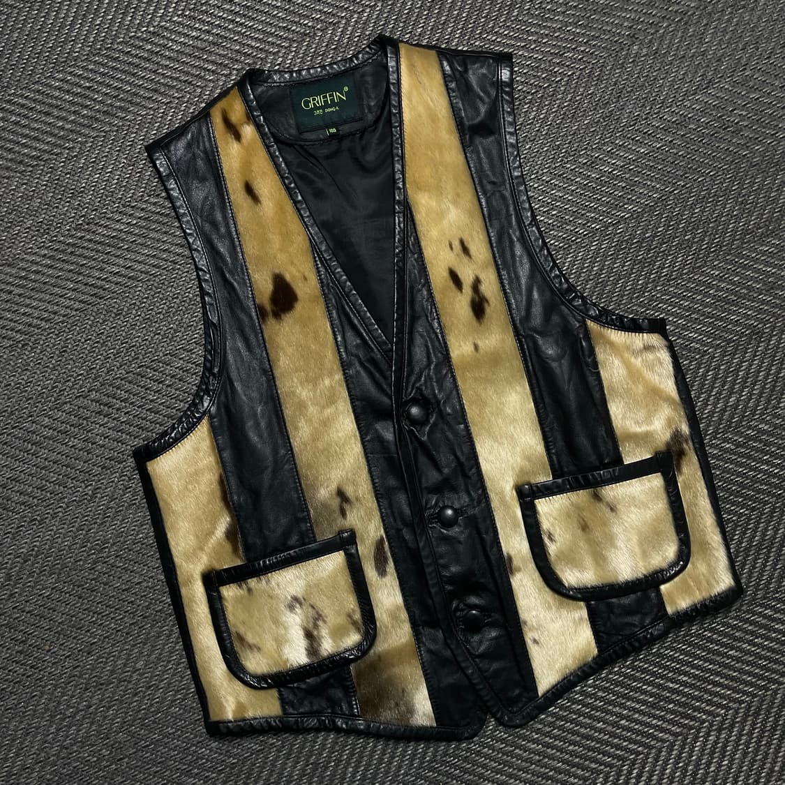 Grifin 송치 레더 믹스 웨스턴 베스트 y 5309 상품이미지1