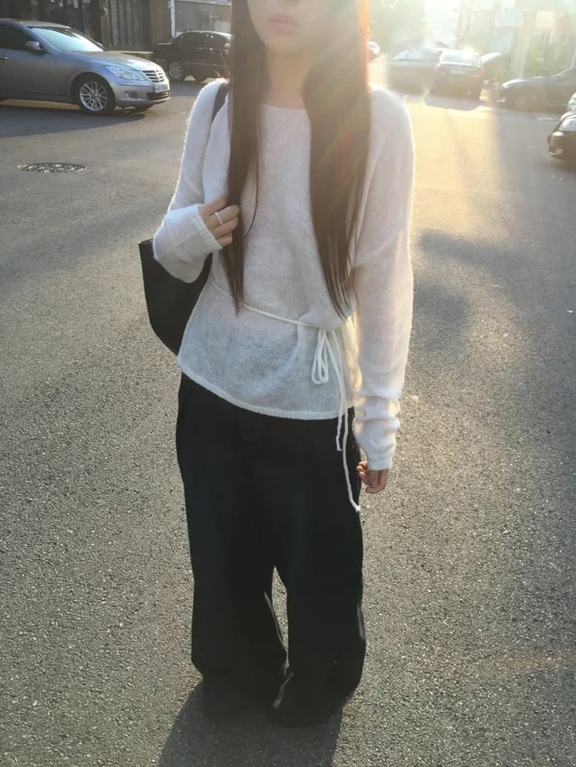 모에버 보트넥 끈 니트 상품이미지8