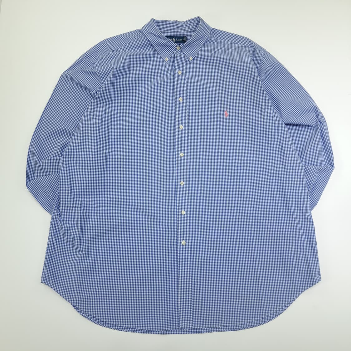 CN831 3XLT 폴로 랄프로렌 블루 마이크로체크 긴팔 셔츠 남방 상품이미지1