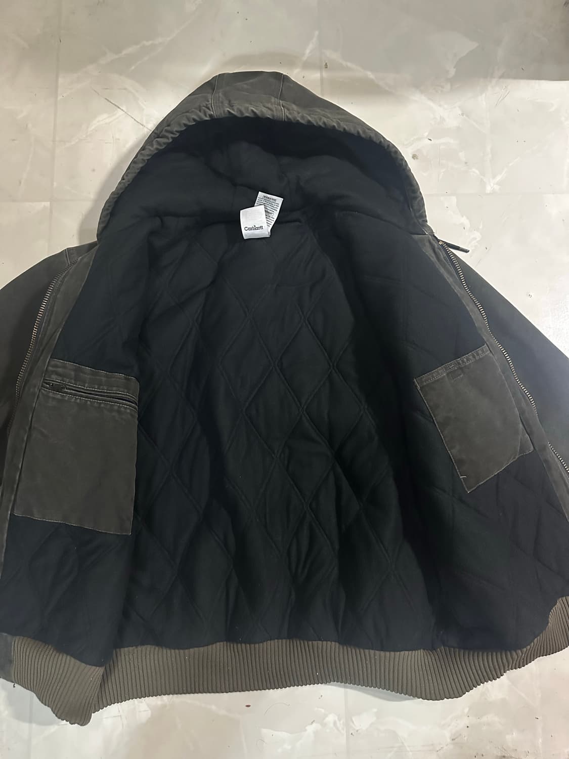 [XL] 칼하트 J130 모스그린 액티브 자켓 샌드스톤 상품이미지5