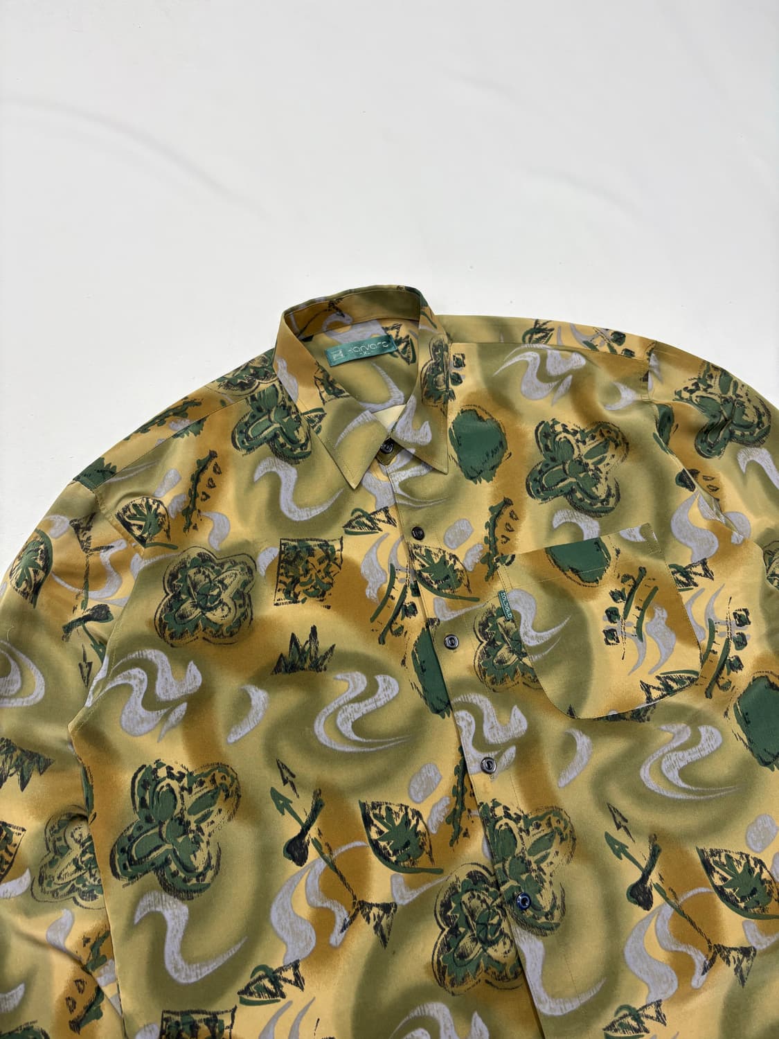 빈티지 기하학 클로버 패턴 셔츠 상품이미지7