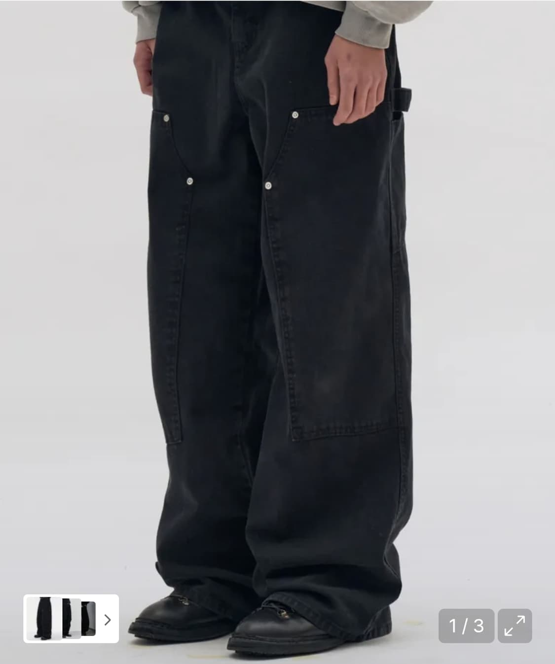 [M 새상품] 감마갤러리 와이드 더블니 카펜터 팬츠 상품이미지1