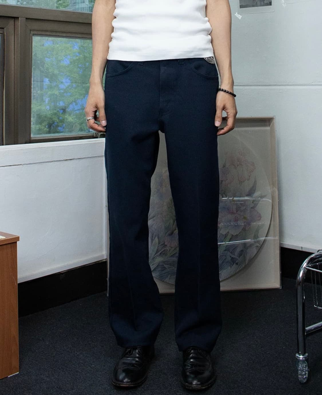 80s 리바이스 네이비 스타프레스트 부츠컷 팬츠 상품이미지1