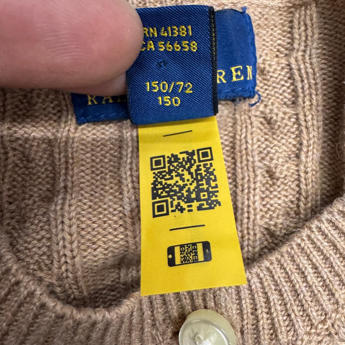 폴로 신형 딱붙 포니 꽈배기 가디건 카멜 상품이미지5