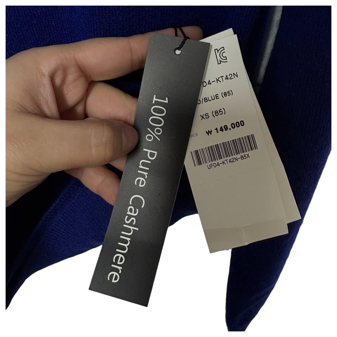 새상품 캐시미어 100% 네이비 터틀넥 목폴라 니트 상품이미지5