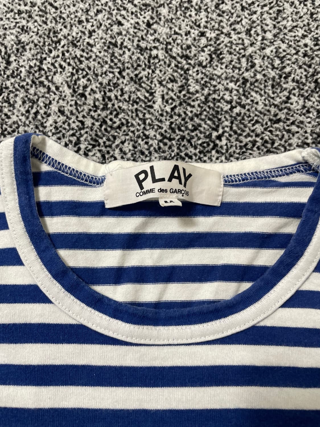 빈티지9. 꼼데가르송 플레이 스트라이프 긴팔 티셔츠 롱슬리브 블루 화이트 상품이미지3