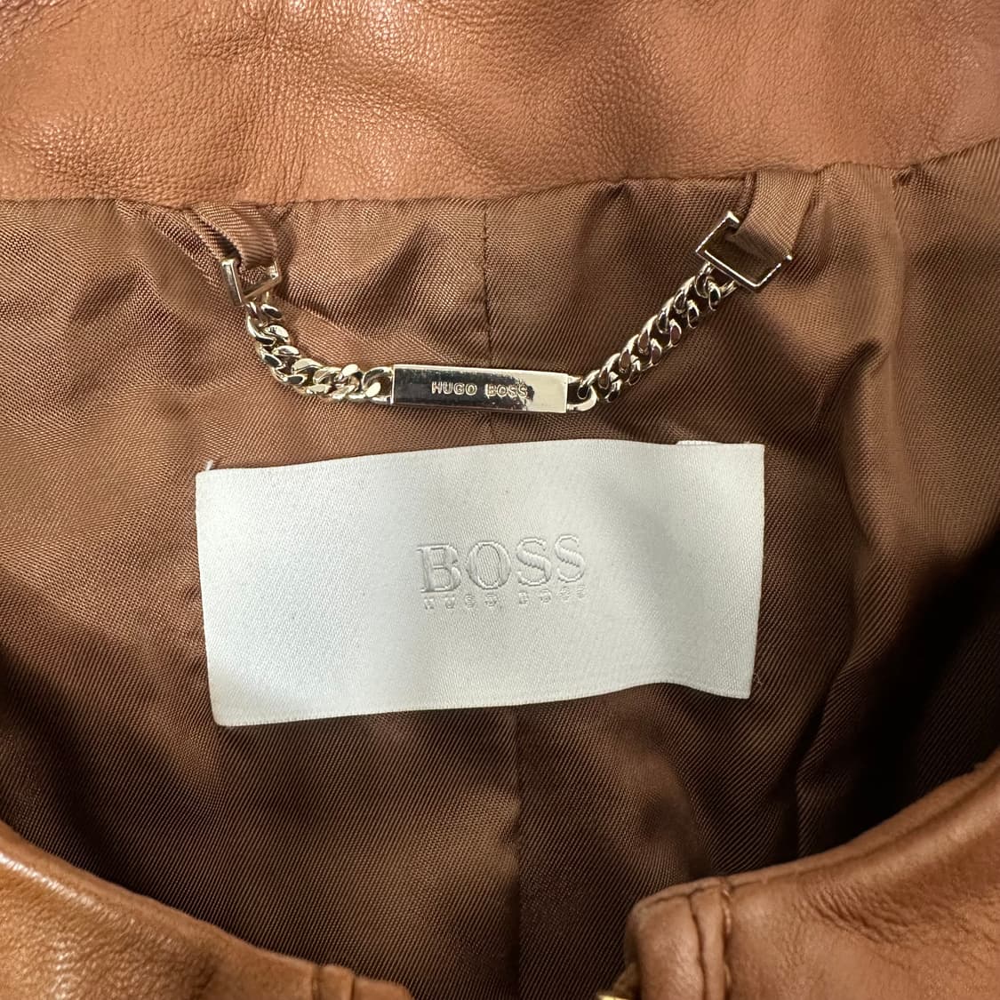 Hugo Boss 휴고보스 브라운 램스킨 레더 자켓 34 (클래식) 상품이미지4