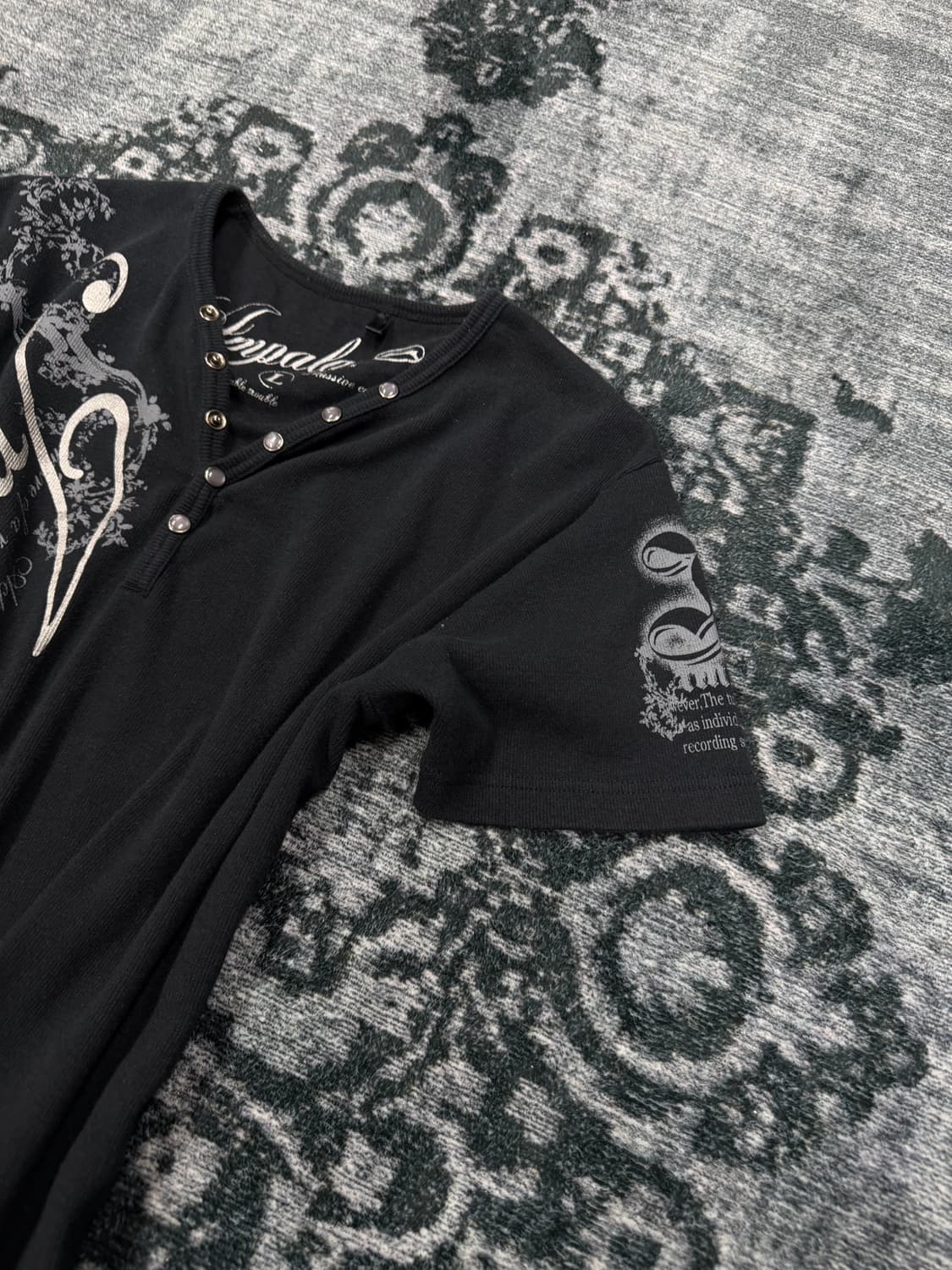 Impala 00s vkei lettering ribbed top 상품이미지3