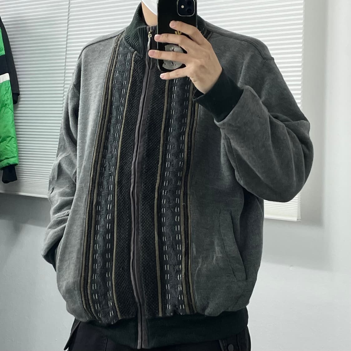 L(2XL) 일본 빈티지 오버사이즈 에스닉 니트 집업 상품이미지4