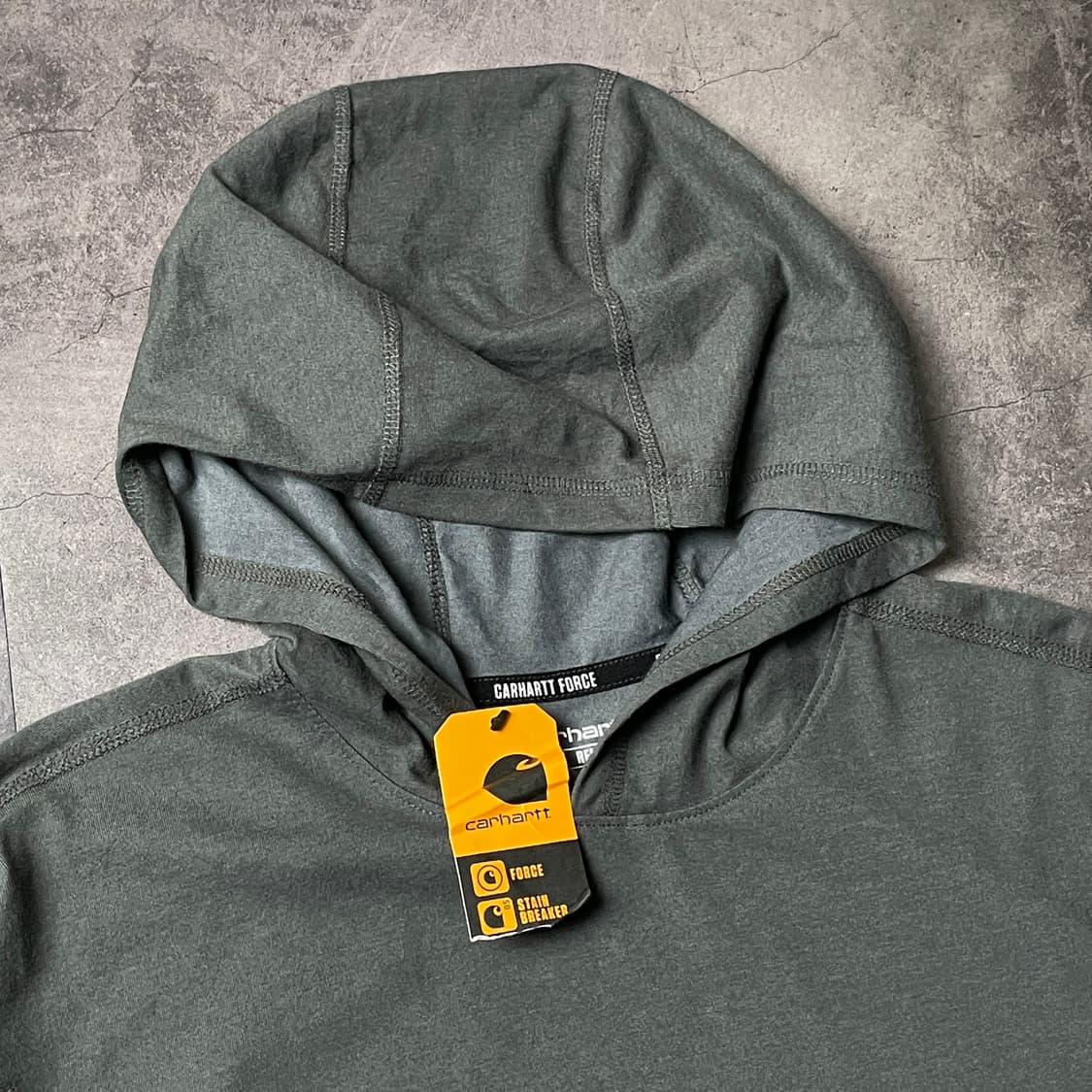 CARHARTT 데드스탁 칼하트 카키 레터링 후드티 A01023 상품이미지2