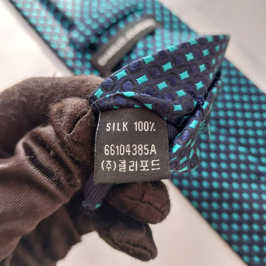 샤를주르당 실크 블루 자카드 넥타이 9.0cm A+등급 K1992 상품이미지10