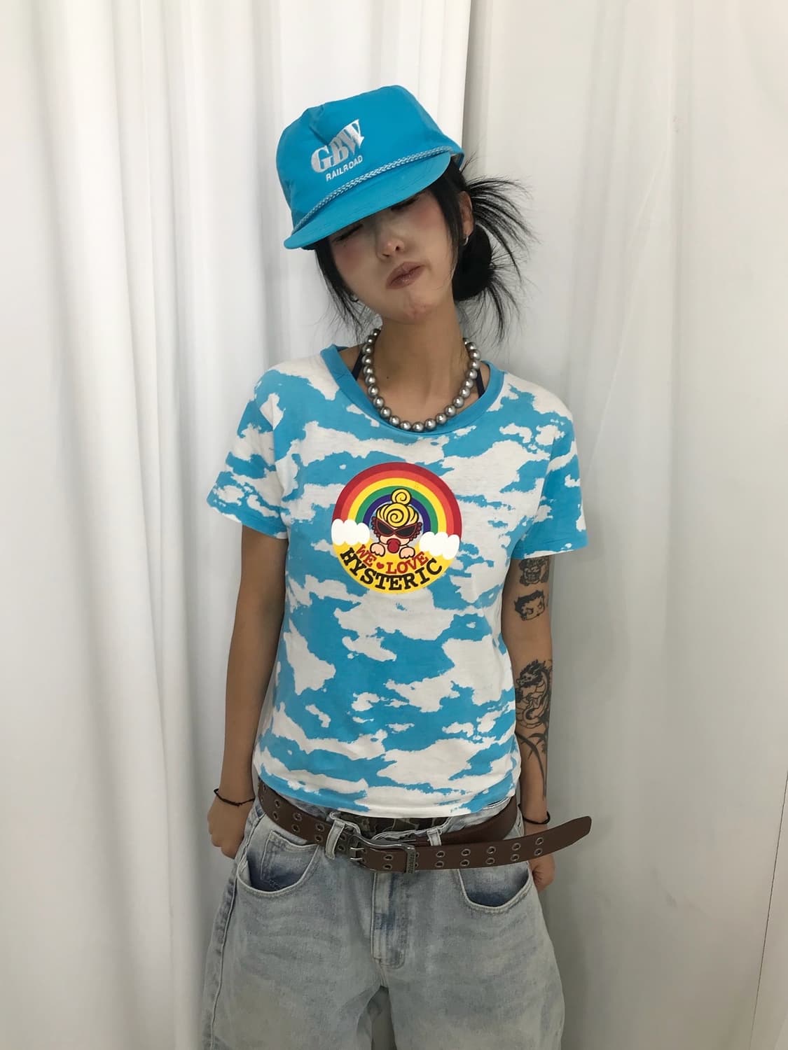 ☁️🩵히스테릭글래머 미니 반팔 티셔츠 ( 구름같애...)🩵☁️ 상품이미지3