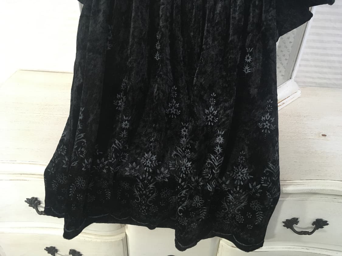 jpn vintage black antique velour blouse 상품이미지7