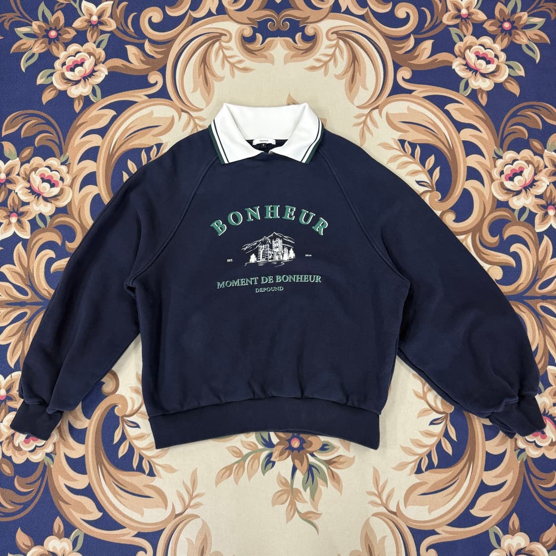 (F)드 파운드 depound 카라 맨투맨(네이비) 상품이미지1