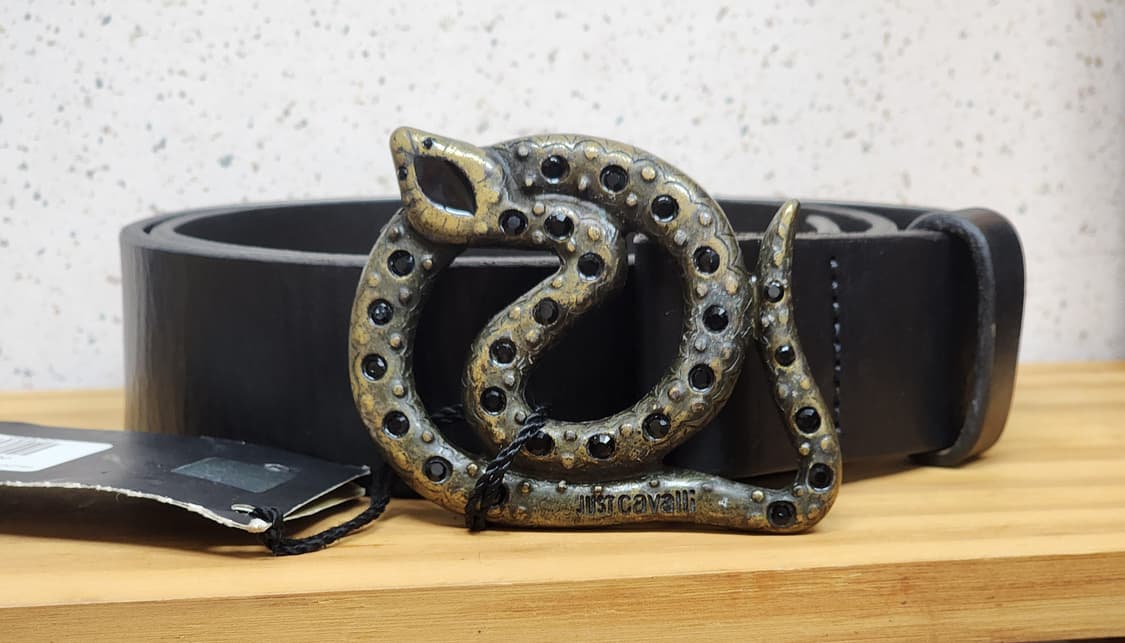 Just Cavalli 뱀 버클 가죽 벨트 90 MADE IN ITALY 상품이미지1