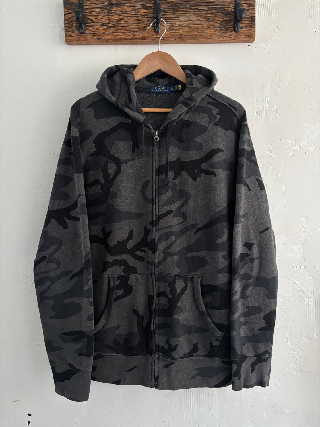 Polo 폴로 랄프로렌 신형 큐알 블랙 카모 후드집업 상품이미지1
