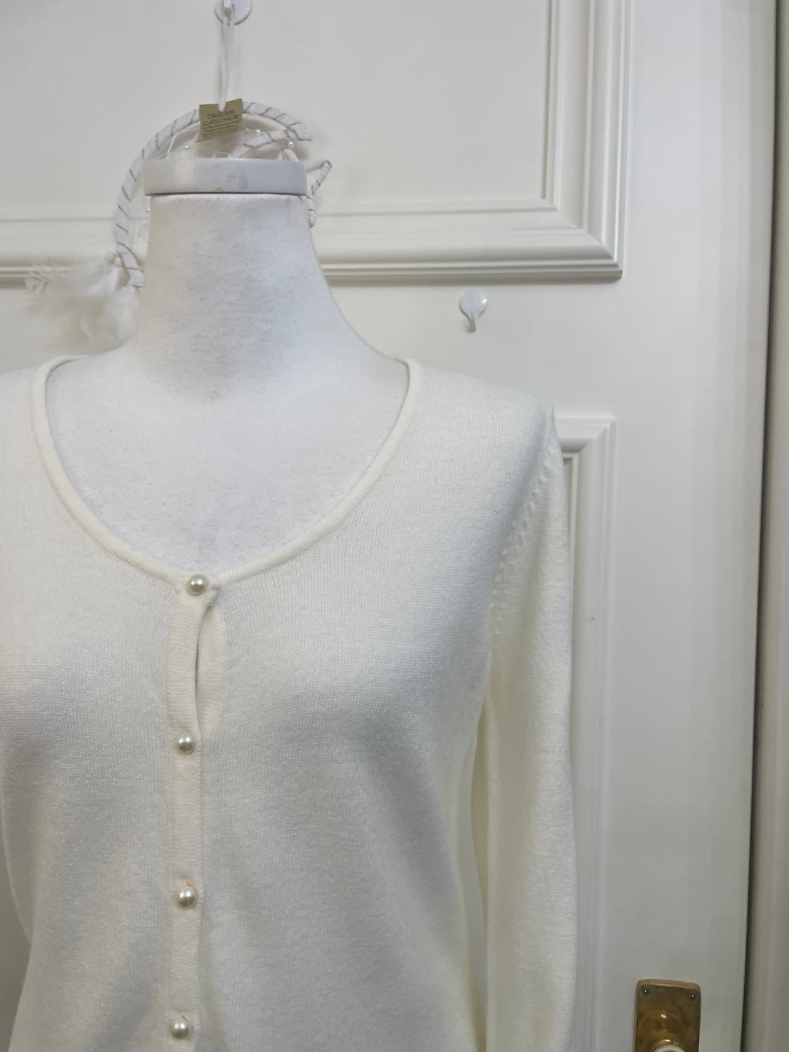 ivory basic pearl button cardigan 상품이미지6