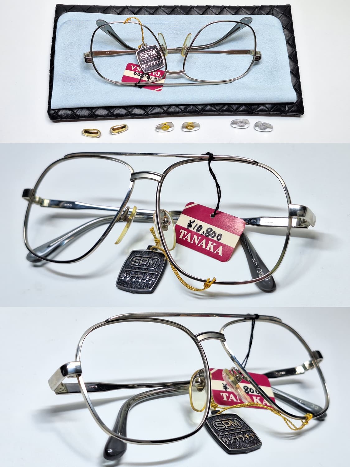 80s 일본제 빈티지 데드스톡 미사용/SPM 선플래티늄 투브릿지 안경테 상품이미지2