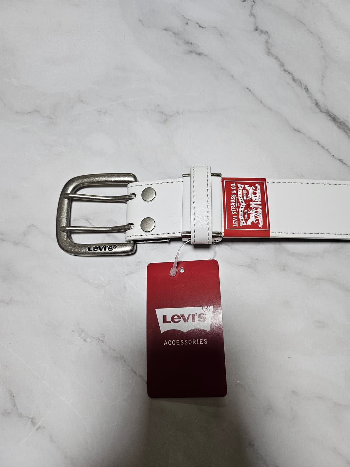 (새상품/화이트)리바이스 더블아일렛 벨트 상품이미지3