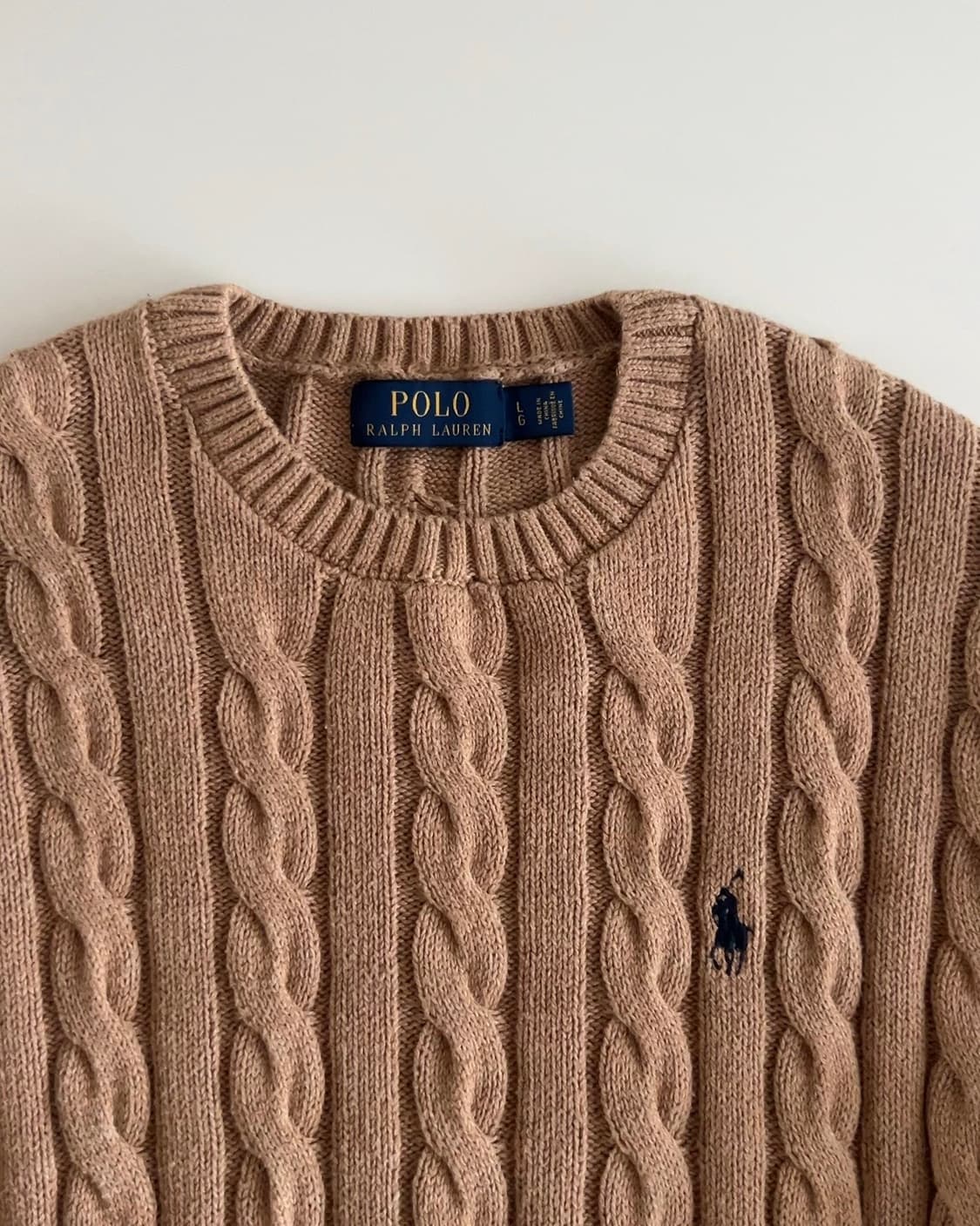 폴로 랄프로렌 베이지 케이블 니트 L 상품이미지3