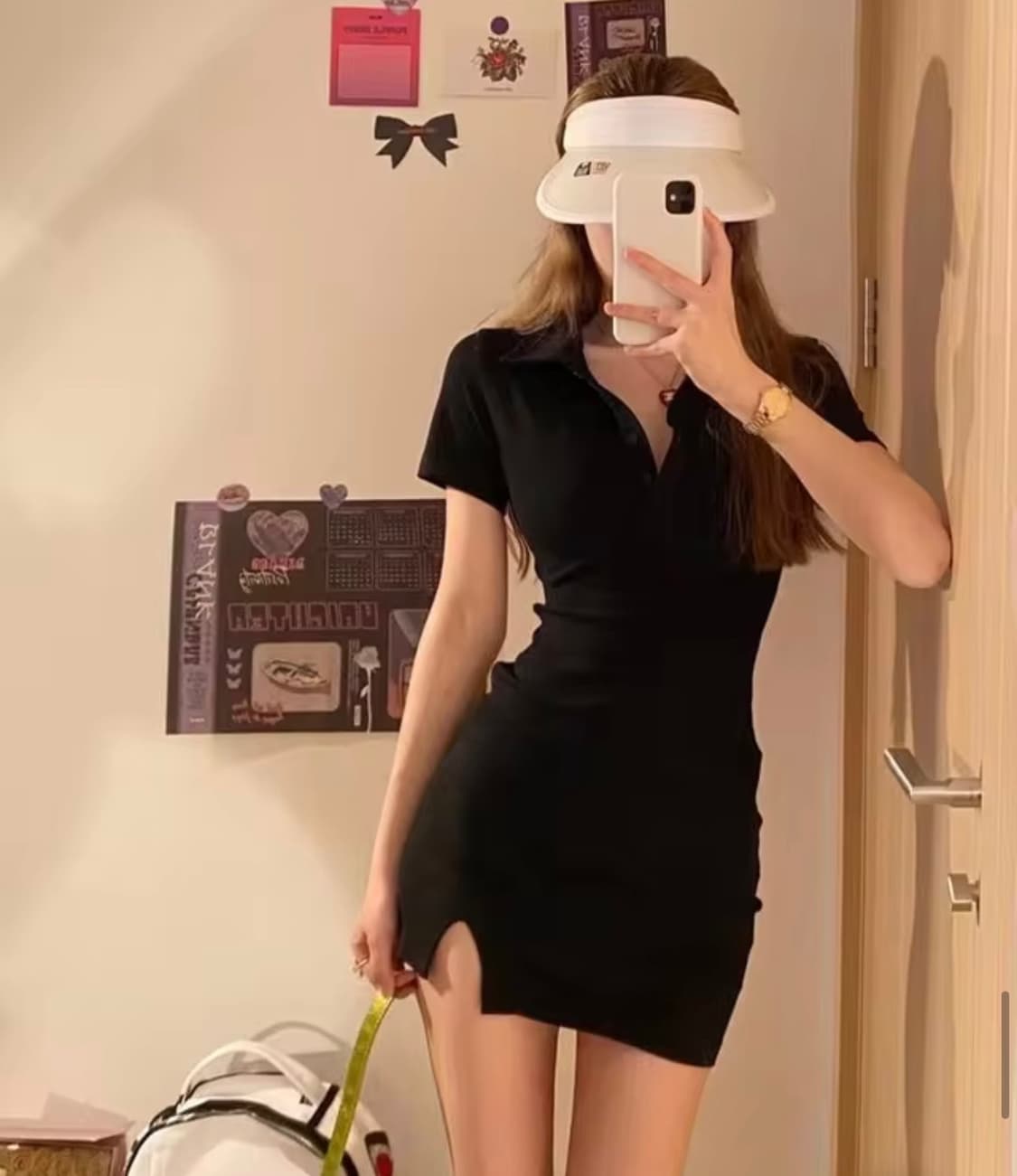 반팔 카라 원피스 상품이미지1