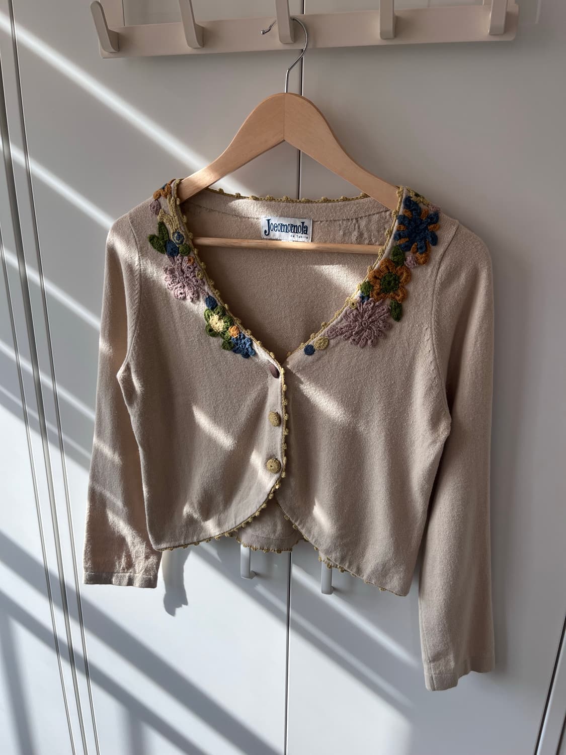 Jocomomola 꽃 뜨개 자수 볼레로 니트 가디건 상품이미지7