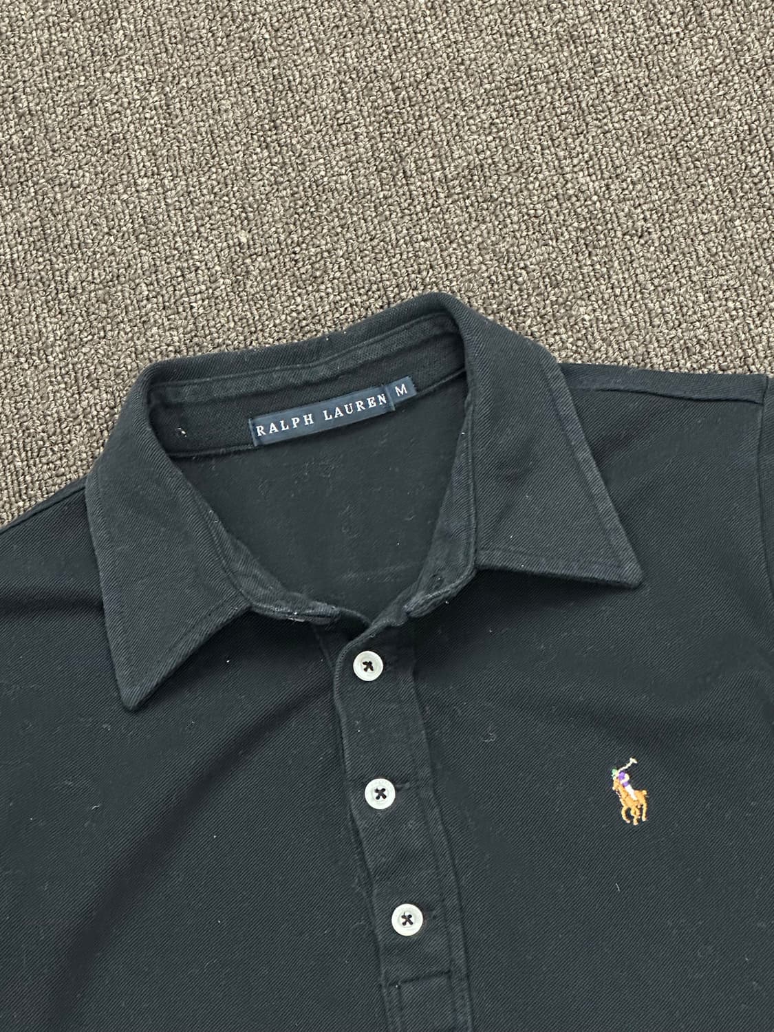 M)폴로 랄프로렌 빈티지 여성 멀티포니 블랙 카라 반팔 상품이미지4