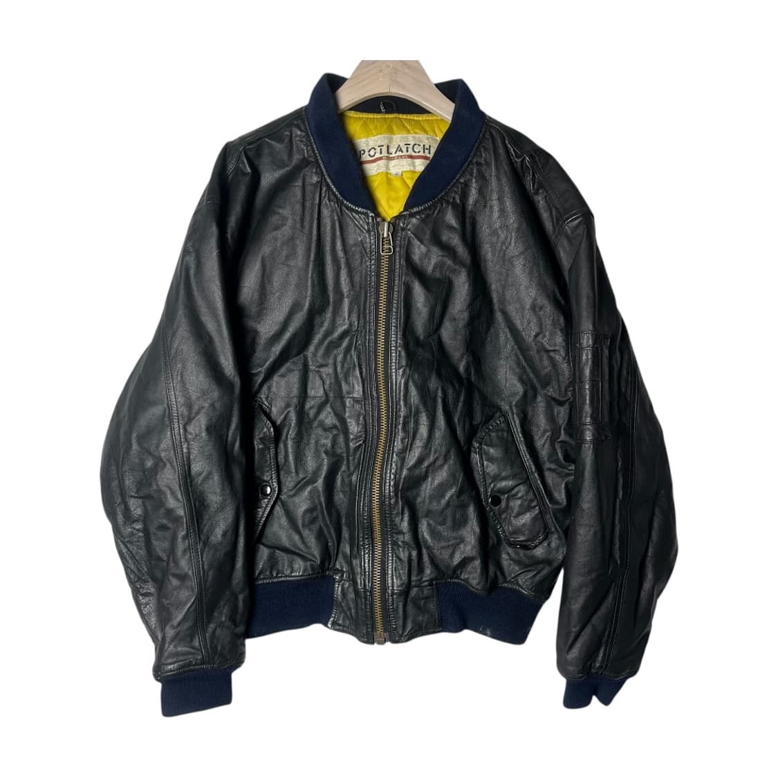 [JPN] 90's 빈티지 재팬 올 레더 바시티자켓 상품이미지1
