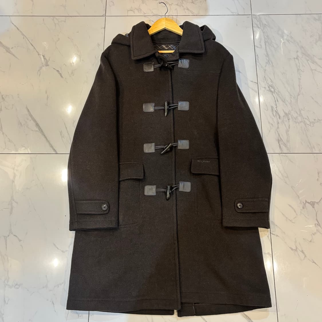 빈티지 브라운 떡볶이코트 후드코트 울혼방코트 모리 니혼진 너드  상품이미지1