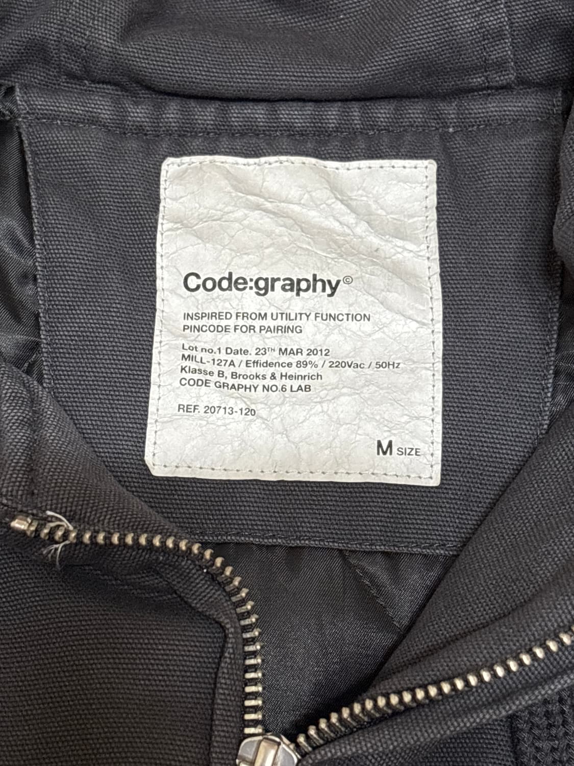 코드그라피 빈티지 워싱 코튼 후드 집업_차콜_M 상품이미지3