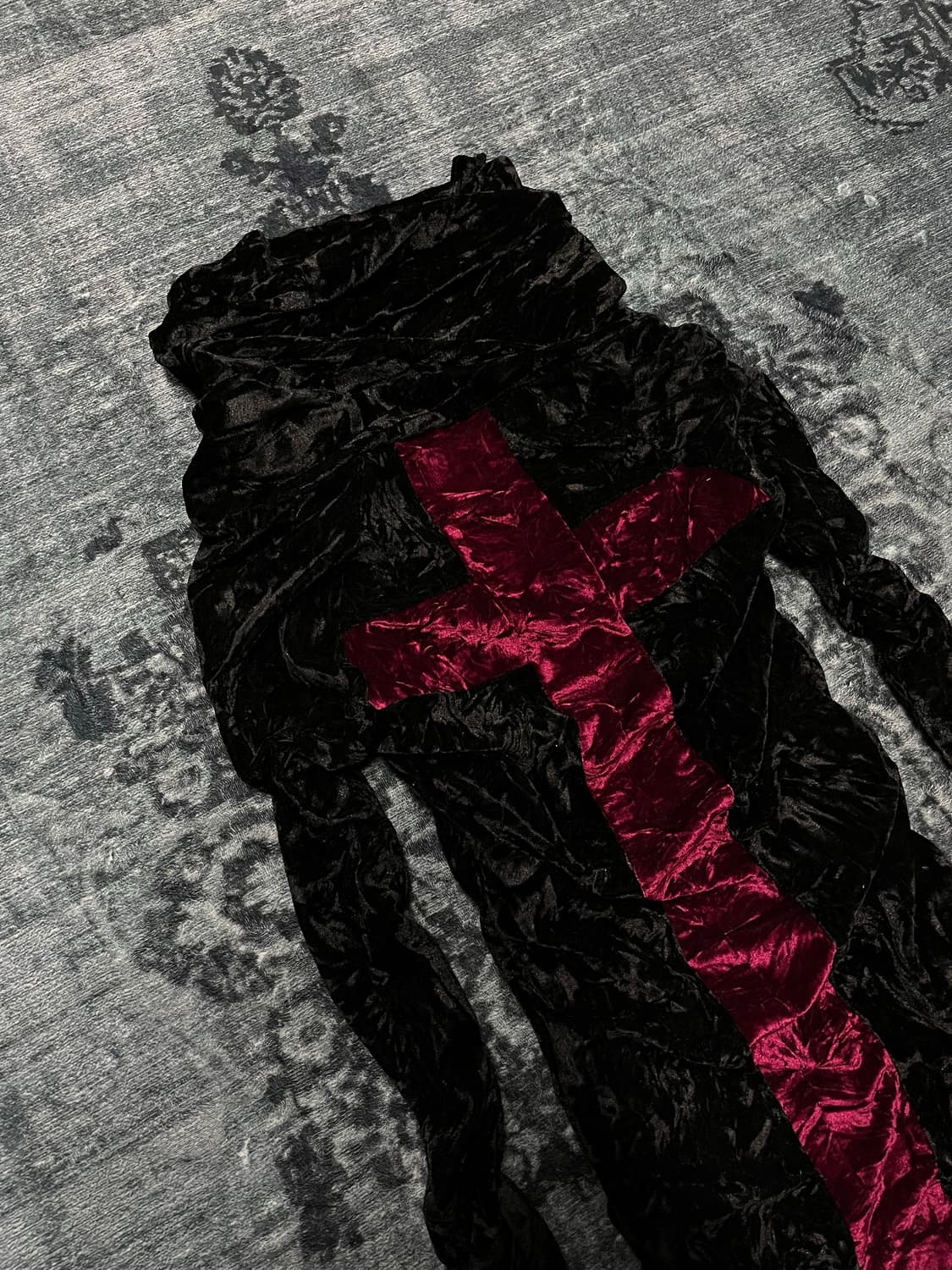 Midas 00s priest back cross velour cardi 상품이미지2