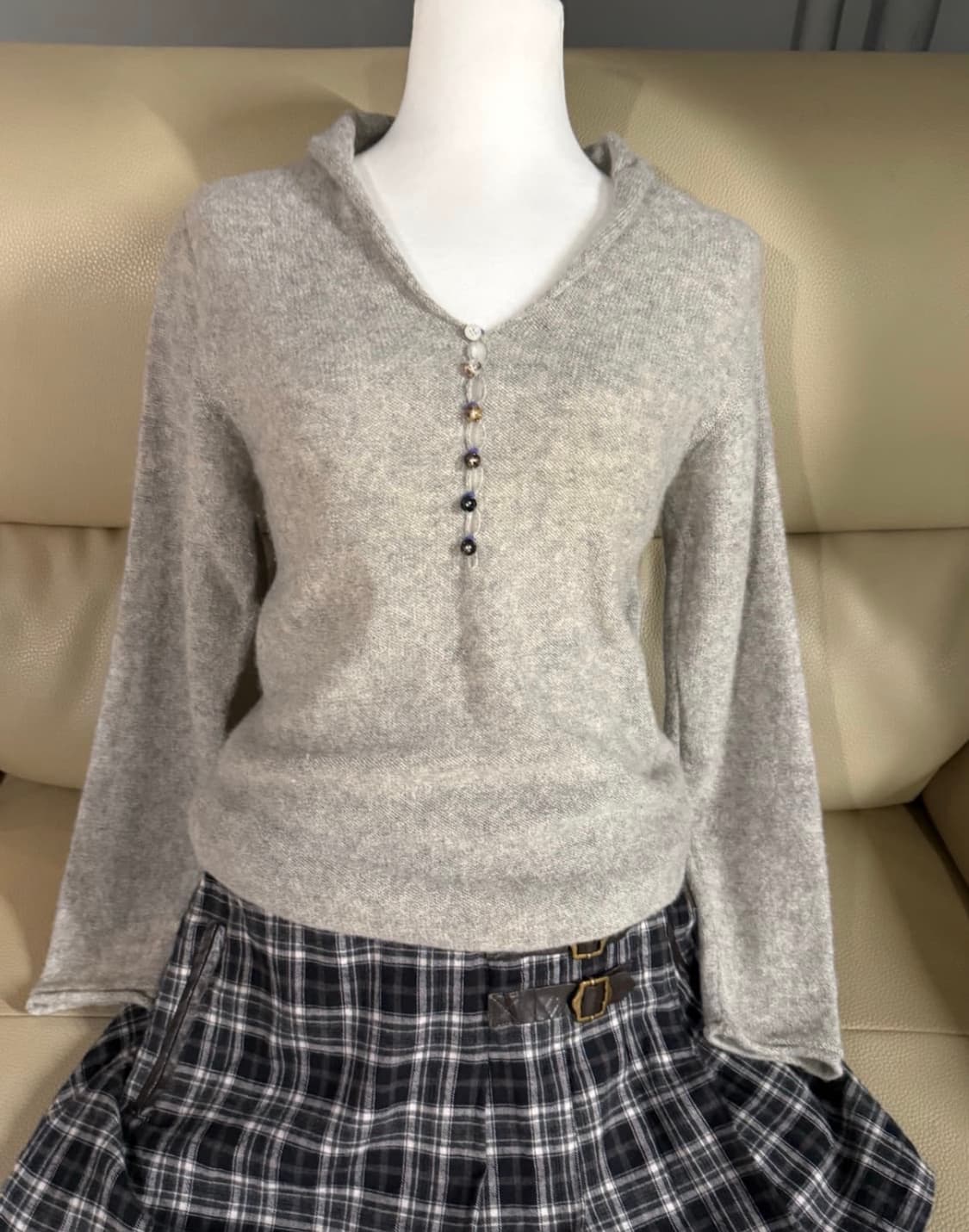 button-up point lambs wool knit 상품이미지2