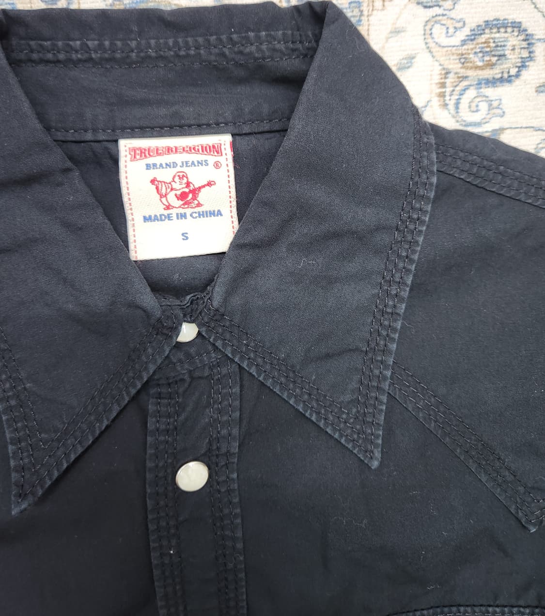 트루릴리젼 블랙 웨스턴 뒷판 나염 셔츠 S 상품이미지3