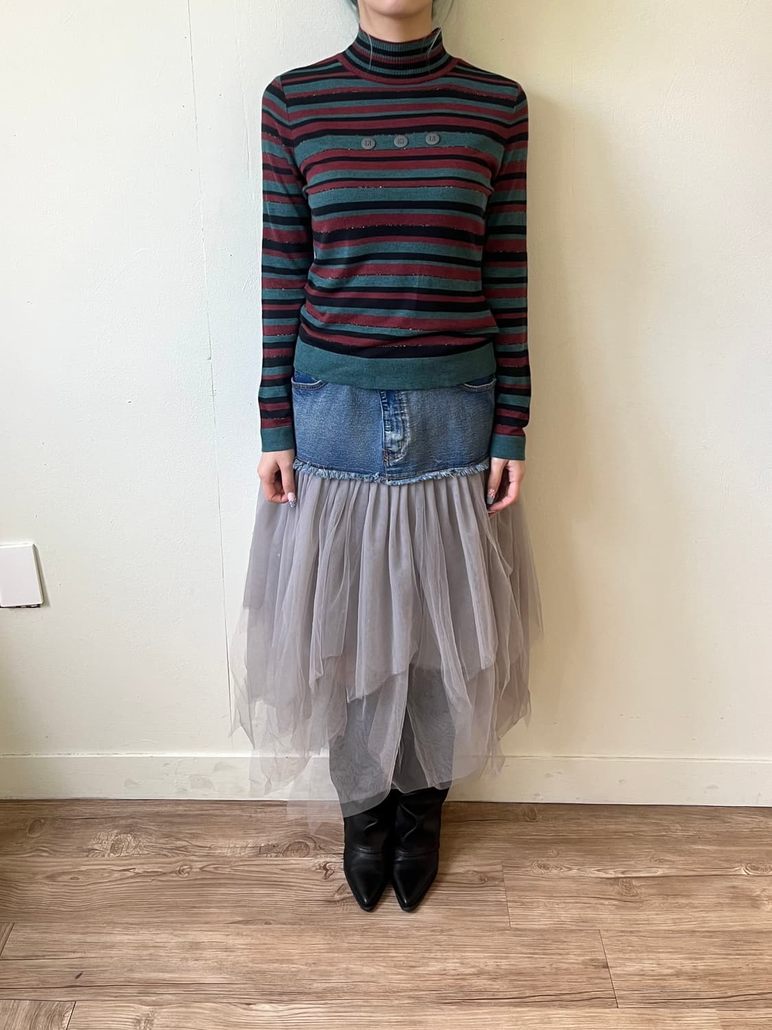 SHEIN 데님 튤 스커트 상품이미지8